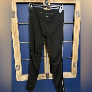 Tangerine Black womens Pants with White Stripe